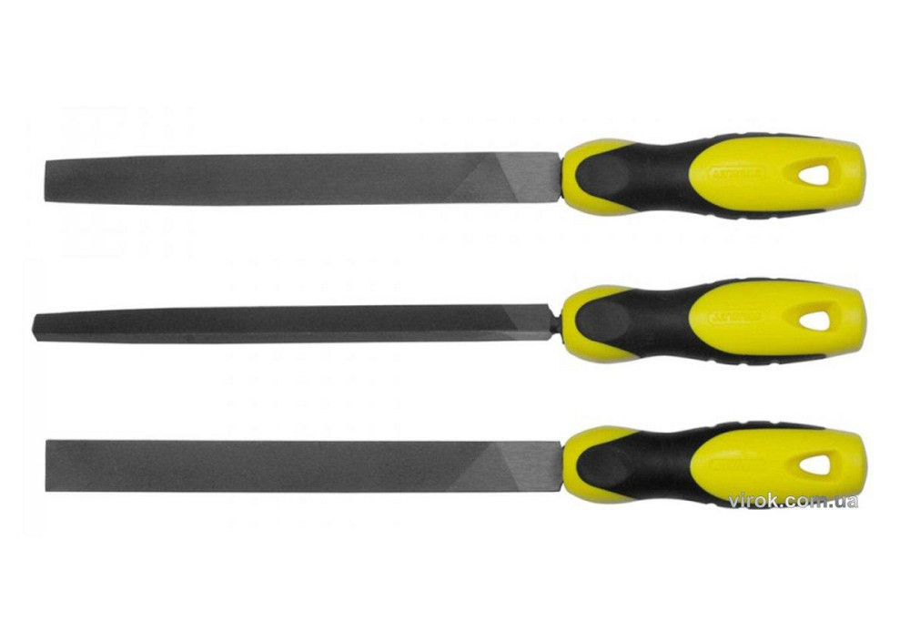Набір напильників STANLEY : плоский, півкруглий, трикутний, L= 200 мм, 3 шт Одеса - фото 1