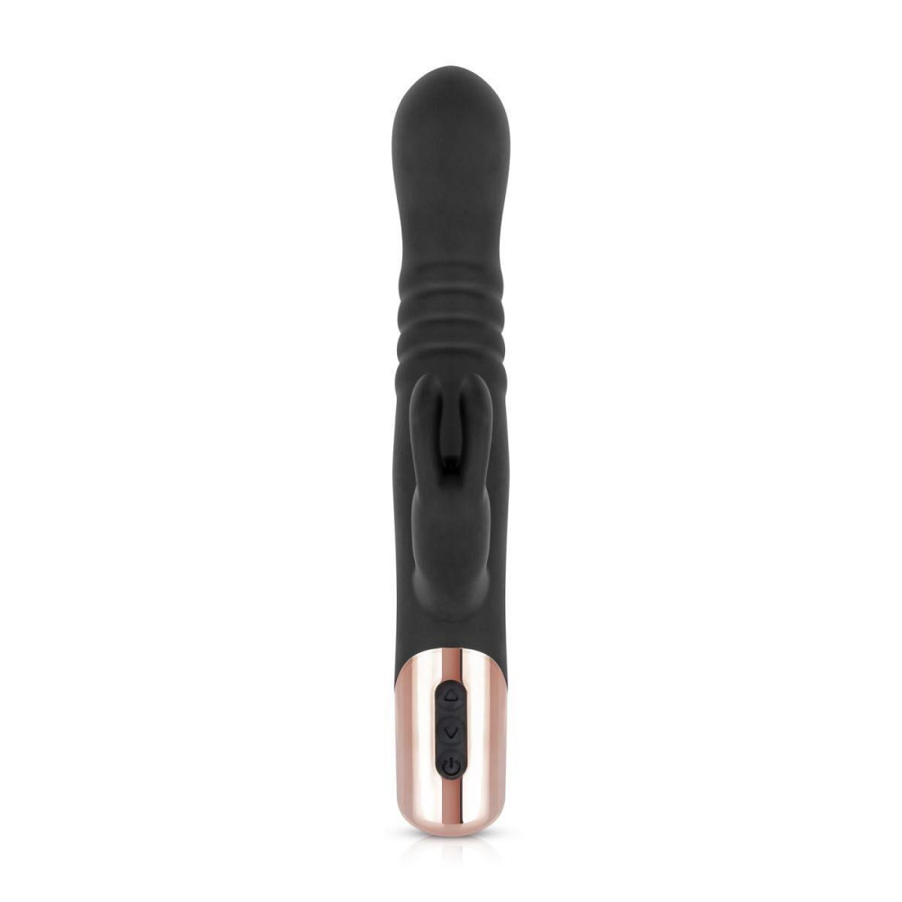 Вібратор-кролик Rosy Gold - Rabbit Vibrator with thrusting function - Black Sex Aura Київ - фото 3