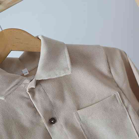 Святковий вельветовий костюм бежевого кольору для хлопчика  костюм до школи сорочка + штани Кам'янець-Подільський