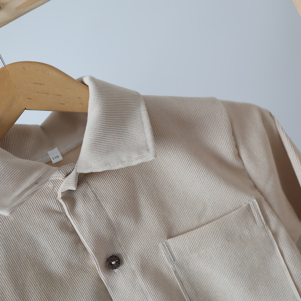 Праздничный вельветовый костюм бежевого цвета для мальчика костюм в школу рубашка + штаны Каменец-Подольский - изображение 5