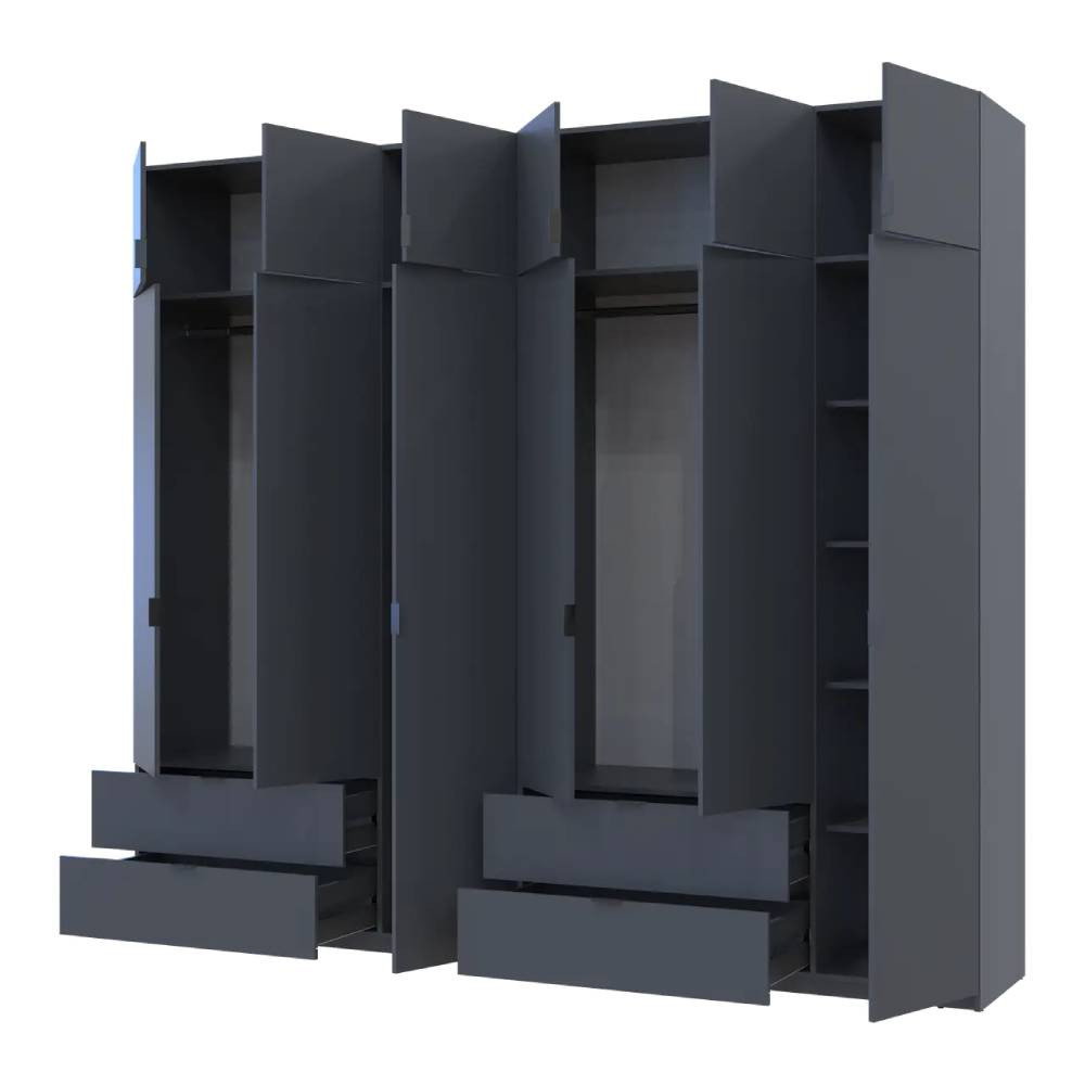 Шкаф для одежды Doros Лукас Графит 3+3 ДСП 270х50х240 DRS-011695 (42005117) Львов - изображение 2