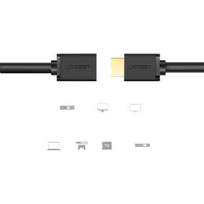 Кабель мультимедийный HDMI M to HDMI F 1.0m HD107 black Ugreen (10141) Винница