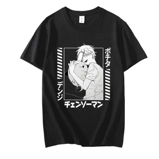 Футболка з аніме принтом Бензопила Розмір оверсайз (S/M/L) Чорний AnimeT1024 Дніпро