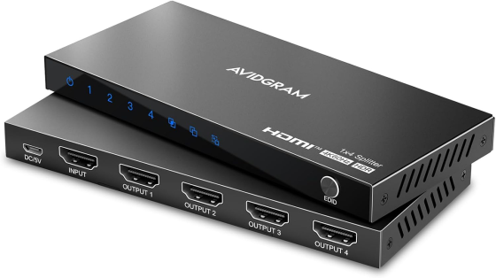 HDMI сплиттер 1x4 AVIDGRAM 4K 60Hz 4:4:4 HDR10|  разветвитель HDMI на 4 экрана, EDID, 18 Гбит/с, HDCP 2.2 Киев