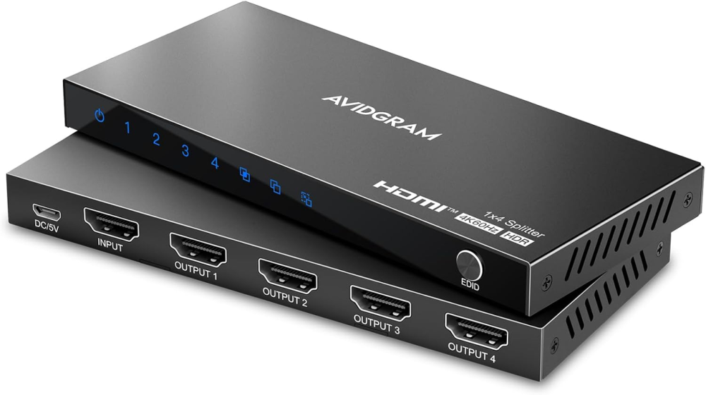 HDMI сплиттер 1x4 AVIDGRAM 4K 60Hz 4:4:4 HDR10|  разветвитель HDMI на 4 экрана, EDID, 18 Гбит/с, HDCP 2.2 Киев - изображение 2
