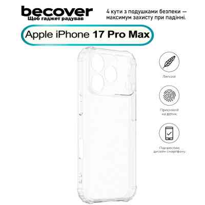 Чохол до мобільного телефона BeCover Anti-Shock Apple iPhone 17 Pro Max Clear (713799) Вінниця