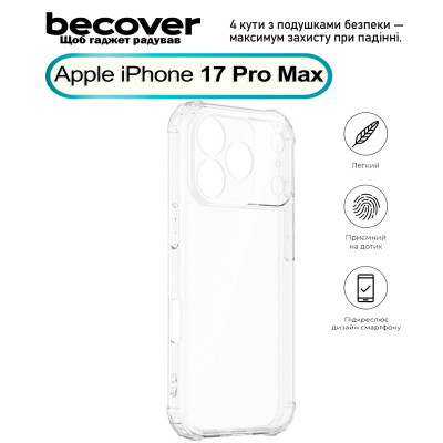Чохол до мобільного телефона BeCover Anti-Shock Apple iPhone 17 Pro Max Clear (713799) Вінниця - фото 1