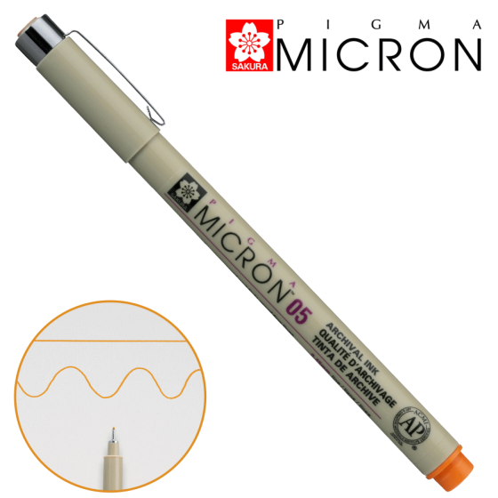 Линер PIGMA MICRON (0.5) 0,45мм Оранжевый Sakura Киев