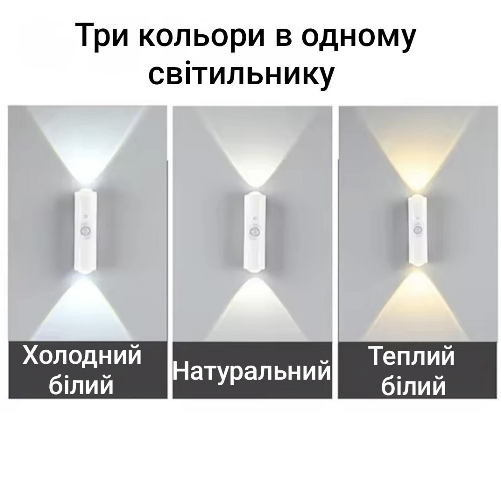 LED  світильник з датчиком руху і датчиком день/ніч (теплий і холодний білий в одній лампі) Смела - изображение 7