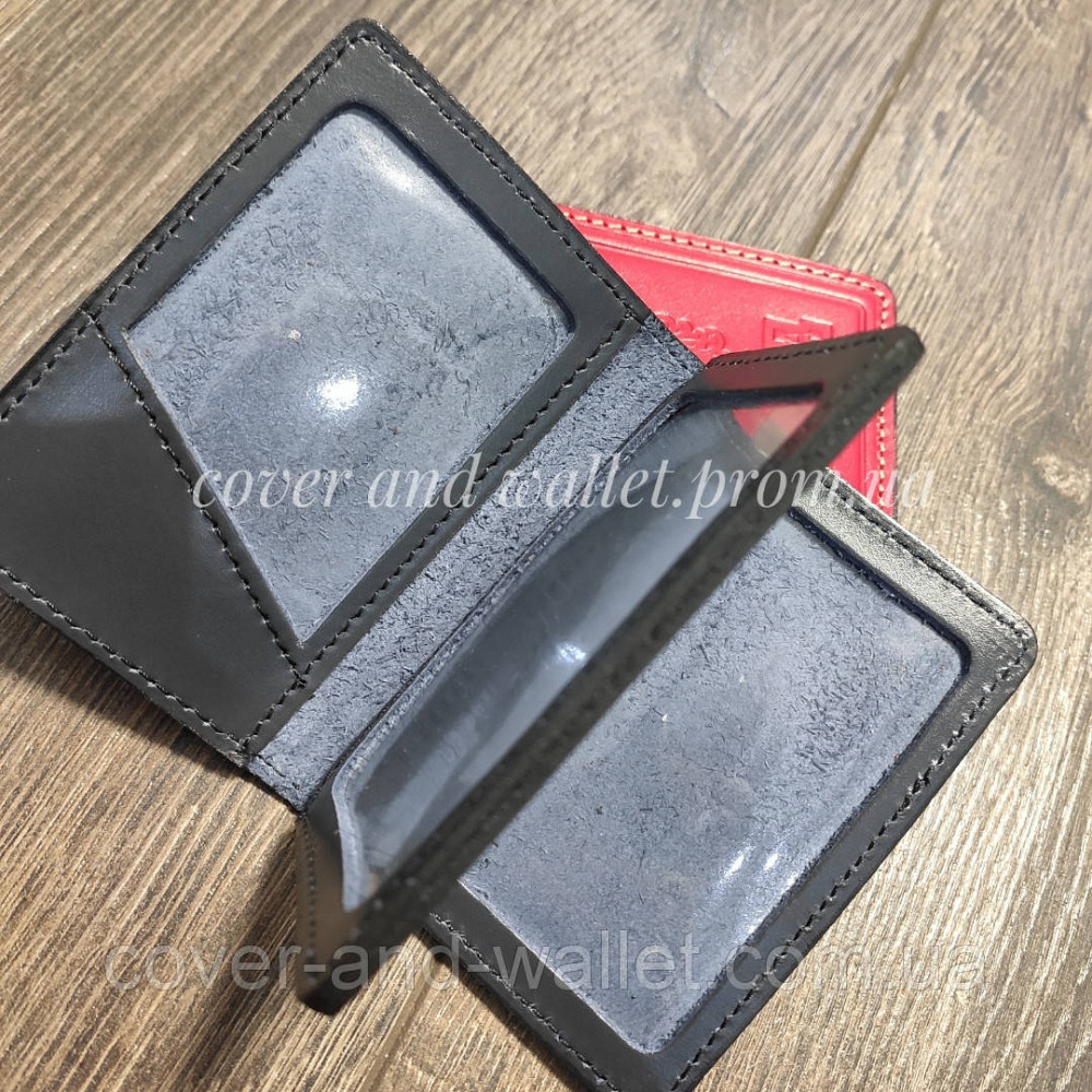 Кожаная обложка на ID карту и права с гербом Украины Киев - изображение 7