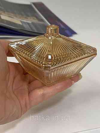 Цукорниця ємність для зберігання скляна "Золота Нефертіті" 60 мл к'янтарне товсте скло Київ