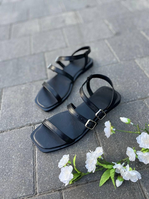 Tiffany Босоніжки жіночі чорні TIFFANY 1911 літні з натуральної шкіри / Шкіряні босоніжки на ни Коломия - фото 8