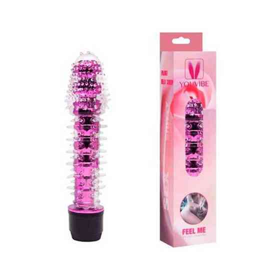 Гелевий вібратор із шипами рожевий Вінниця