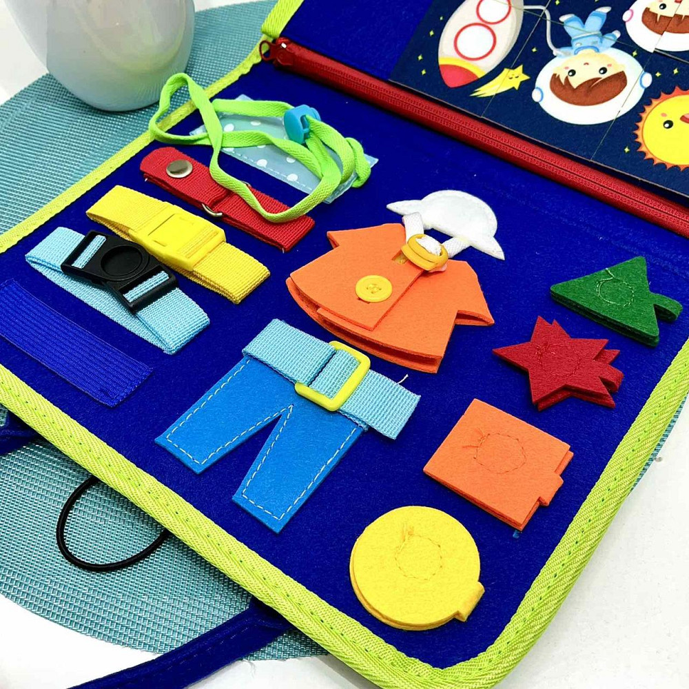 Сумочка розвиваюча тканинна з навчальними елементами Синя (C60514) Чернигов - изображение 8