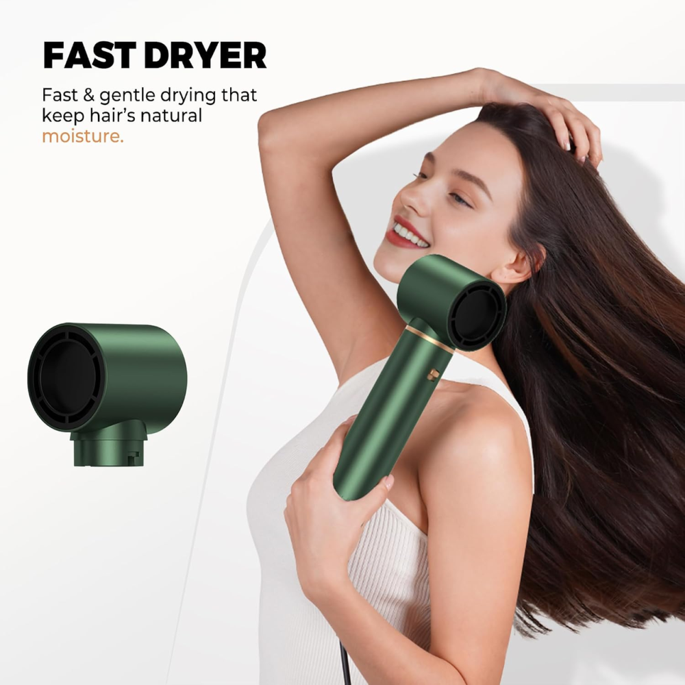 Фен-стайлер OKWRAP Hair Styler 5 в 1, 1000 Вт, фен-щітка з Coanda, 3 режими, іонізація, насадки для локонів, зелений Київ - фото 6