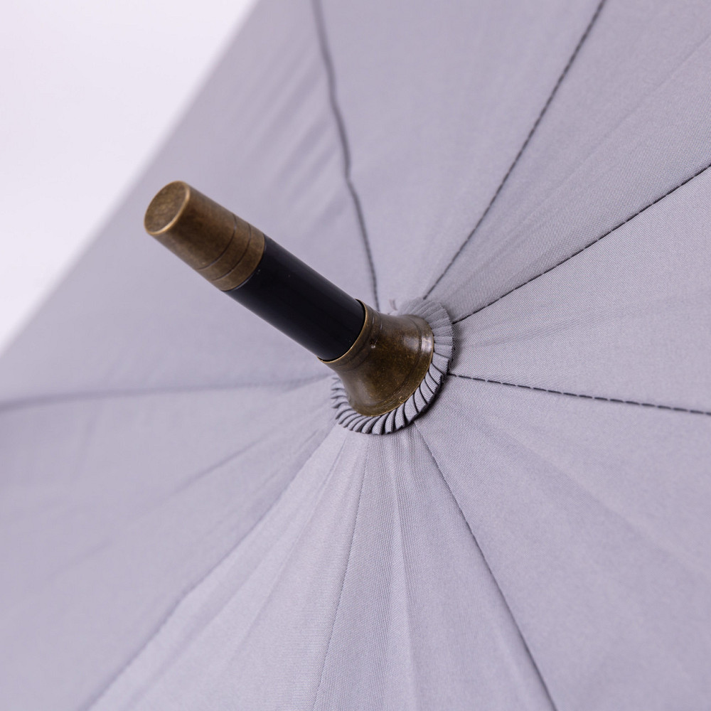 Класична парасолька-тростина напівавтомат з поліестеру 8 спиць діаметр 124 см Сірий HP-23-6G Київ - фото 10