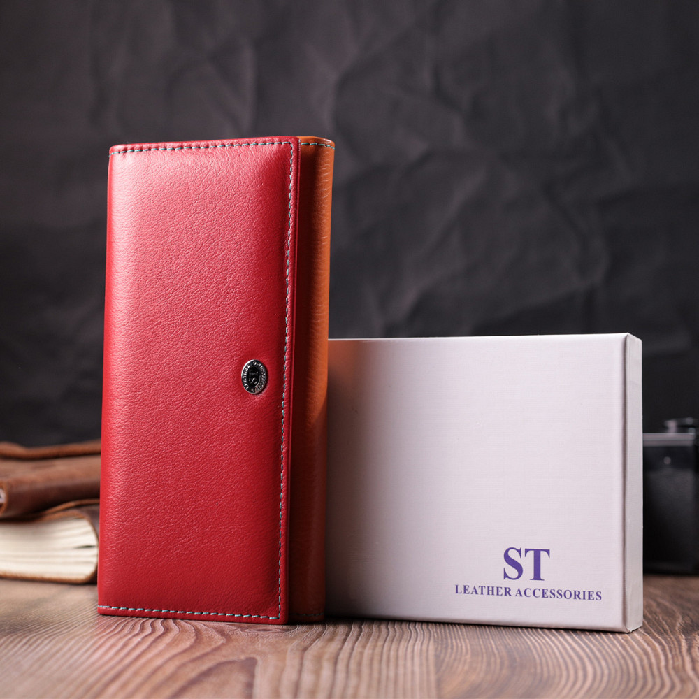 Великий гаманець для прекрасних жінок із натуральної шкіри ST Leather 22518 Різнокольоровий Київ - фото 3