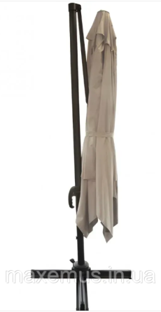 Садовая зонта B019 3 м с наклоном складная зонта для сада и террасы бежевая Мостиска