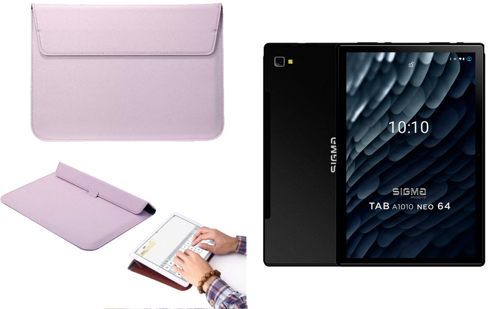 Чохол-конверт VitoCase для Sigma mobile Tab A1010 4G, Tab A1010 Neo, з функцією підставки для планшета Фіолетовий Київ - фото 1