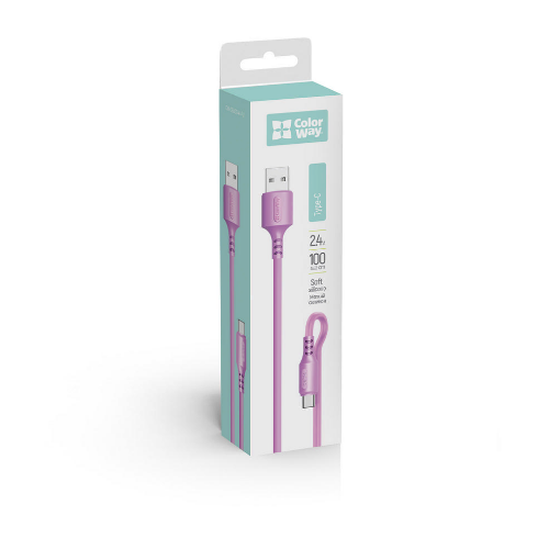 Кабель USB Type-C ColorWay CW-CBUC044-PU 2,4A 1м фіолетовий Житомир