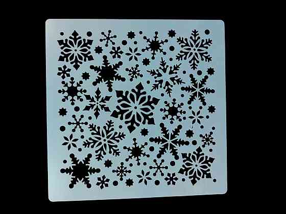 Новогодний трафарет Снежинки 20 на 20 см серый Киев