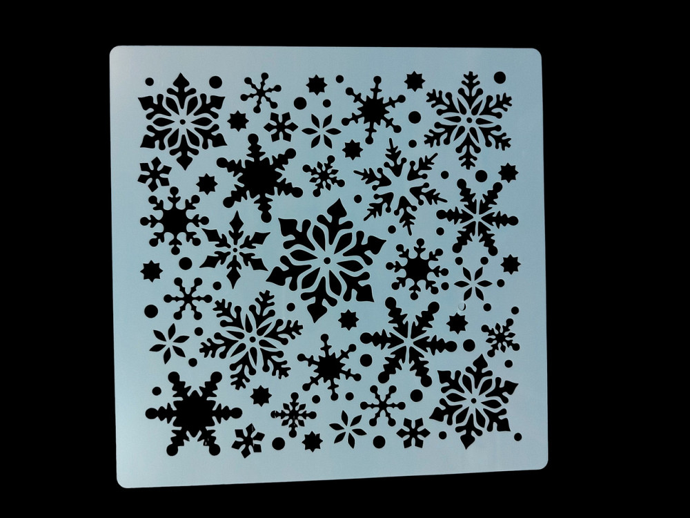 Новогодний трафарет Снежинки 20 на 20 см серый Киев - изображение 2