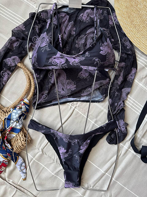 Купальник жіночий з прозорим топом зі східним орнаментом S Харків - фото 4