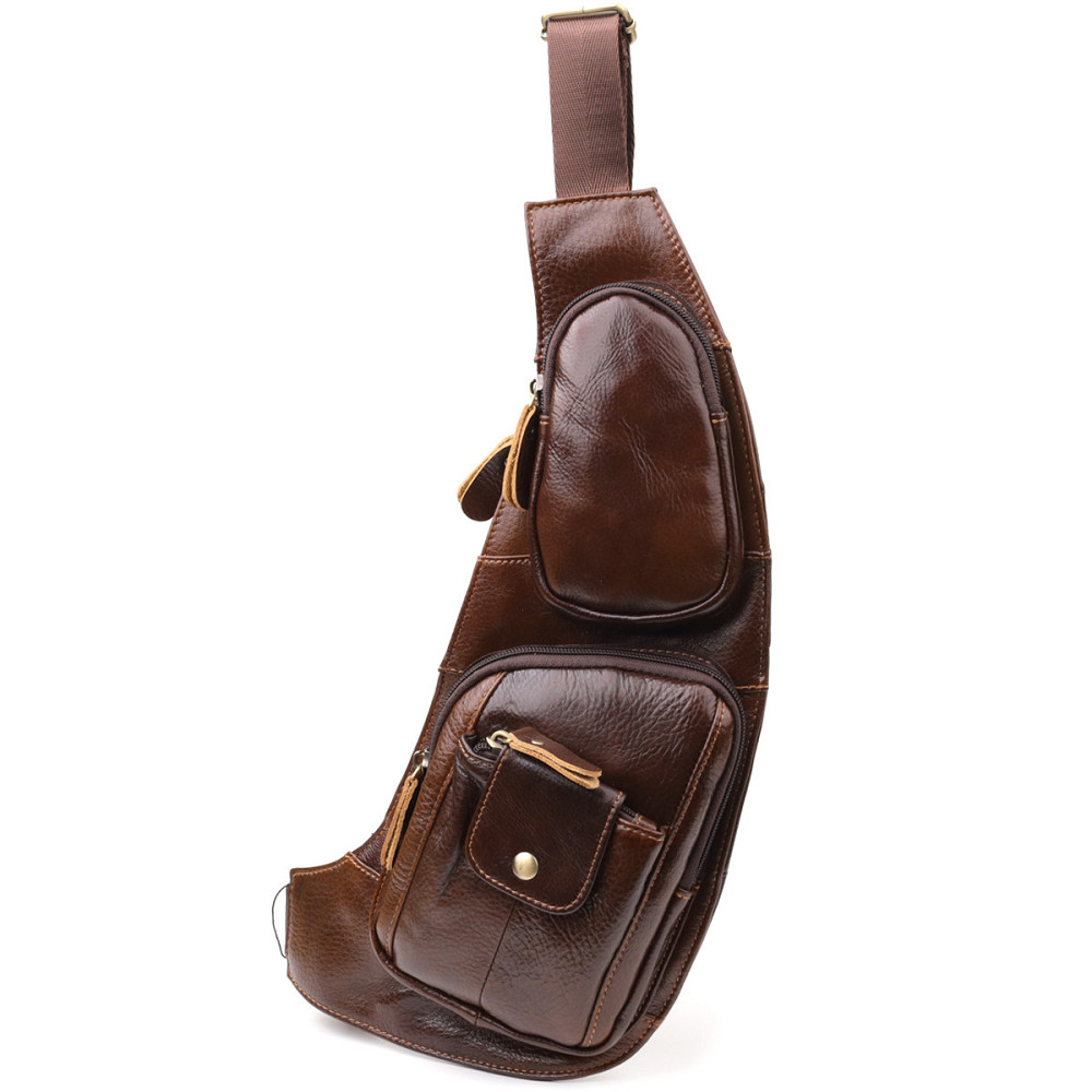Мужская сумка с большим количеством карманов из натуральной кожи Vintage 22962 Коричневый Киев - изображение 1