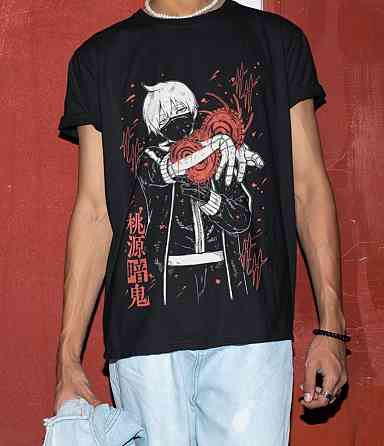 Футболка для хлопчика з аніме принтом Тоуген Анкі Ікхіносе Схікі оверсайз (зріст від 165 до 180) Чорний AnimeJ0829m Дніпро