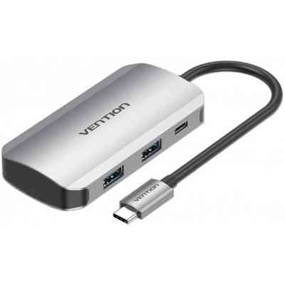 Концентратор Vention USB3.1 Type-C --> USB 3.0x4/PD 100W Hub 5-in-1 (TNBHB) Винница