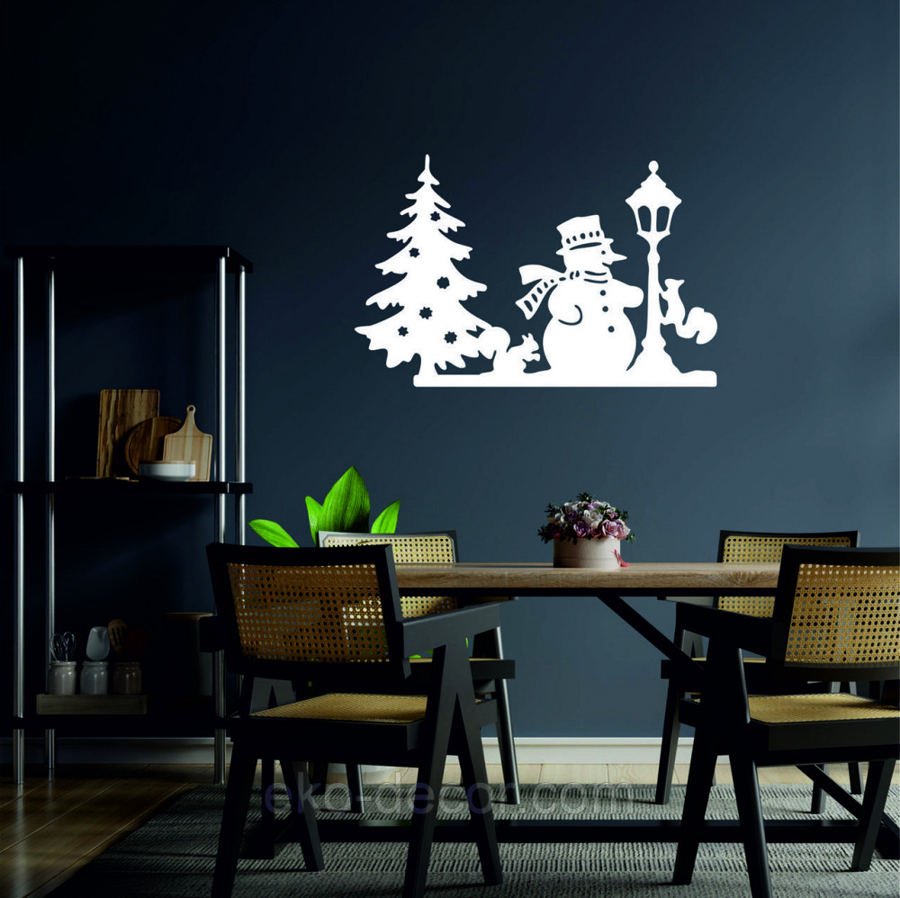 Декоративне настінне Панно «Новий рік», Декор на стену 110*70 см, Білий Київ - фото 3