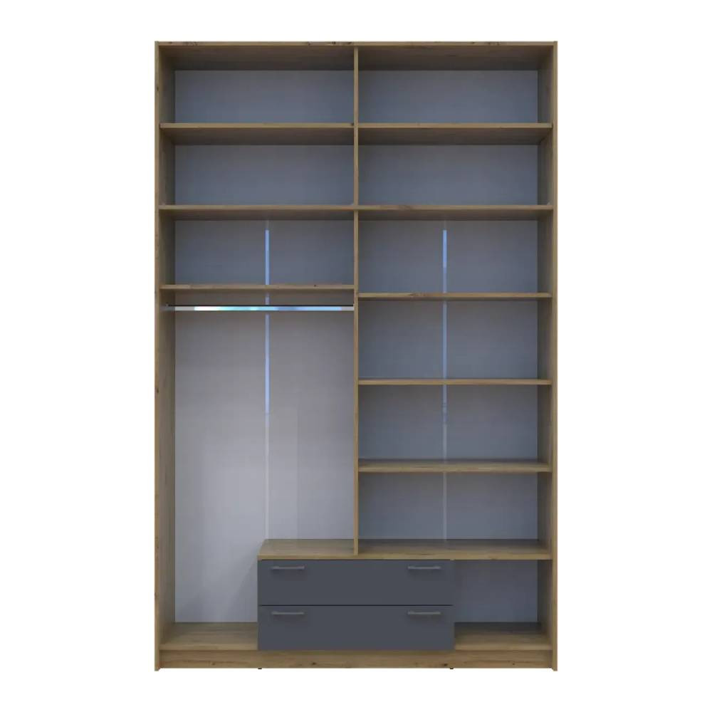 Шафа для одягу Doros Ронді з високою антресоллю Дуб Артизан/Графіт 4 ДСП 160х52х260 (DRS-011877) Львів - фото 7