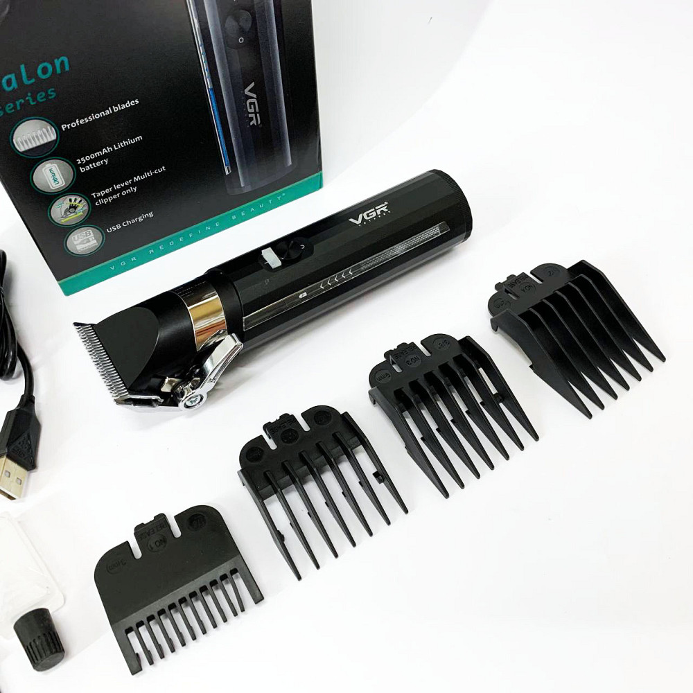 Професійний тример з насадками VGR V-687, Бездротовий професійний тример для чоловічої стрижки BL-69 Львів - фото 1