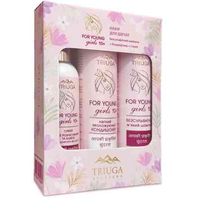 Набор косметики Triuga Ayurveda For Young Girls Шампунь 250 мл + Бальзам 250 мл + Спрей 200 мл (4820164642061) Винница