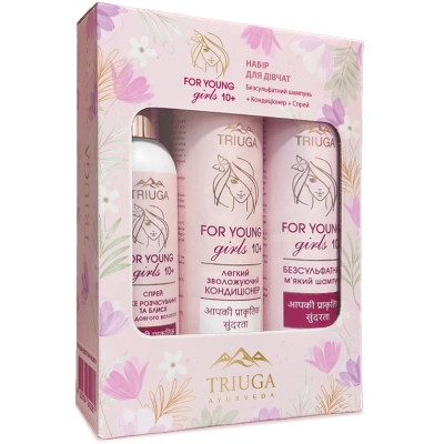 Набор косметики Triuga Ayurveda For Young Girls Шампунь 250 мл + Бальзам 250 мл + Спрей 200 мл (4820164642061) Винница - изображение 2