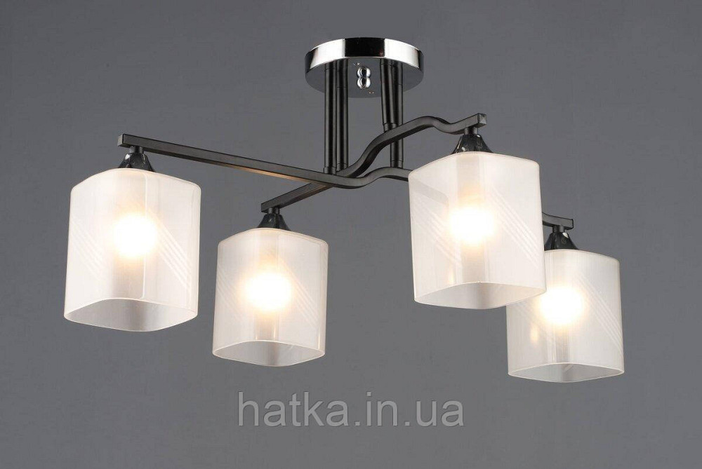 Люстра на чотири плафони A4456/4 (Чорний+Хром) Київ - фото 1