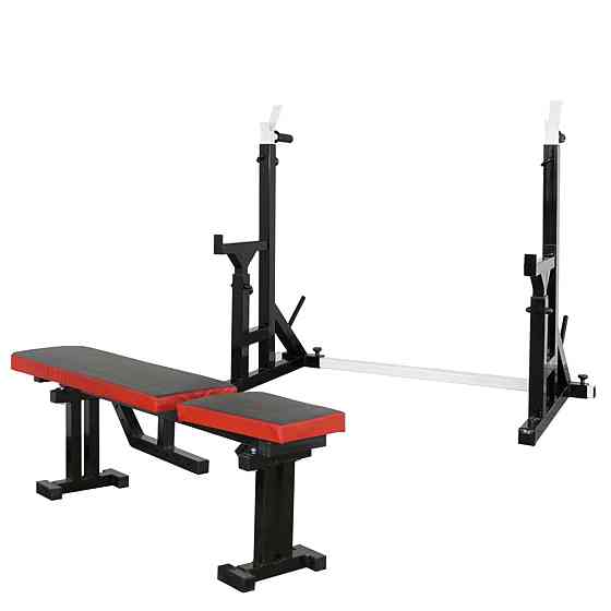 Лавка для жиму регульована 40 на 40 мм + Стійки з упорами 50 на 50 мм + бруси + штирі для блінів Київ