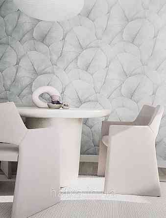 Шпалери вінілові на флізеліні Marburg Kumano 1.06х10 листя сірі бузкові зі сріблястим 3д лофт 34562 Київ