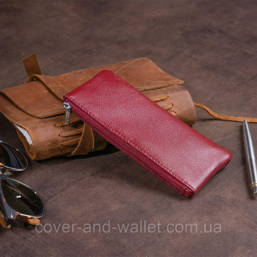 Бордовая женская ключница на два отделения с карабинами под каждый ключ ST 450 Киев - изображение 6