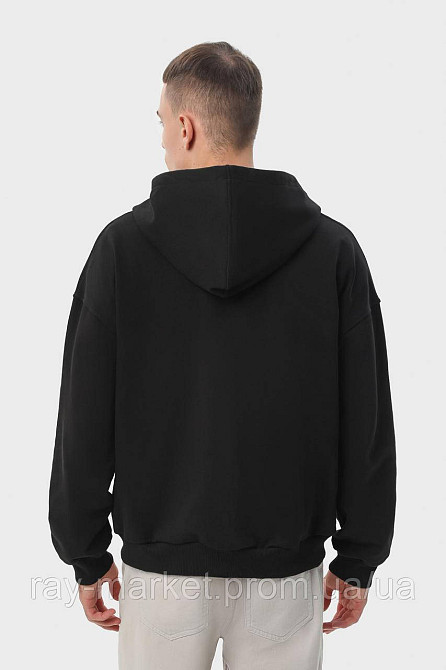 Худі на блискавці чоловіче базове RAY PREMIUM LOOSE чорне(U0409М-Black) XL Київ - фото 4