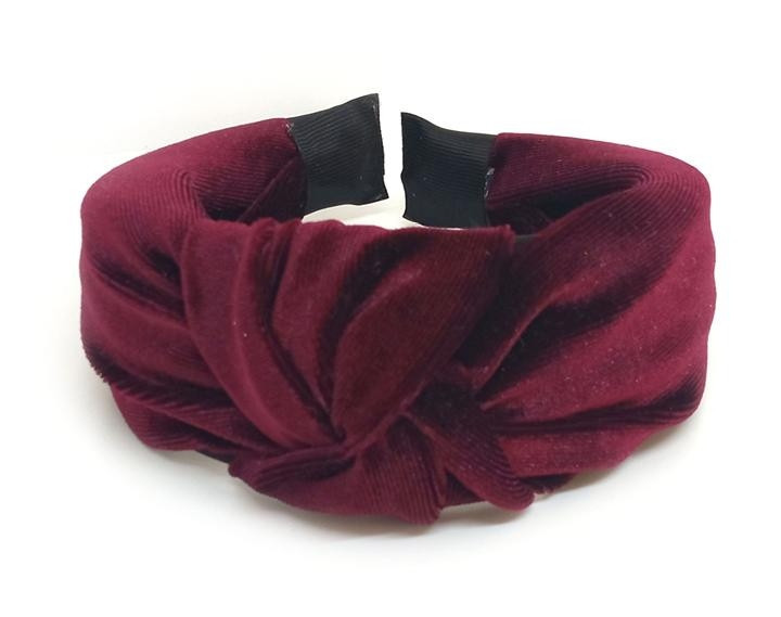 Обруч для волосся велюровий бордовий Київ - фото 1