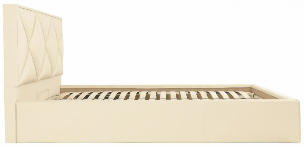 Кровать Двуспальная Leeds Comfort 160 х 190 см Fly 2207 С подъемным механизмом и нишей для белья Бежевый Киев - изображение 4