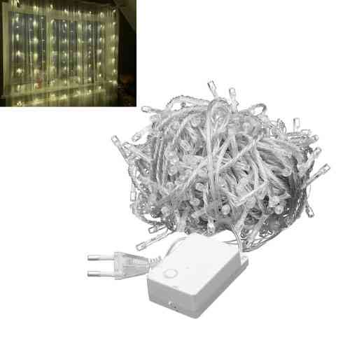 Гирлянда светодиодная новогодняя теплая белая Водопад 200 LED 2 x 2м Винница