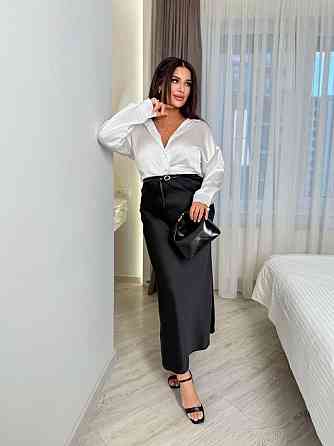 Шовкова жіноча сорочка вільного фасону зі спущеним плечем італійський шовк Одеса