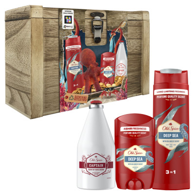 Набір косметики Old Spice Твердий дезодорант Deep Sea + Гель для душу 3-в-1 Deep Sea + Лосьйон після гоління Captain (8700216131421) Вінниця - фото 1