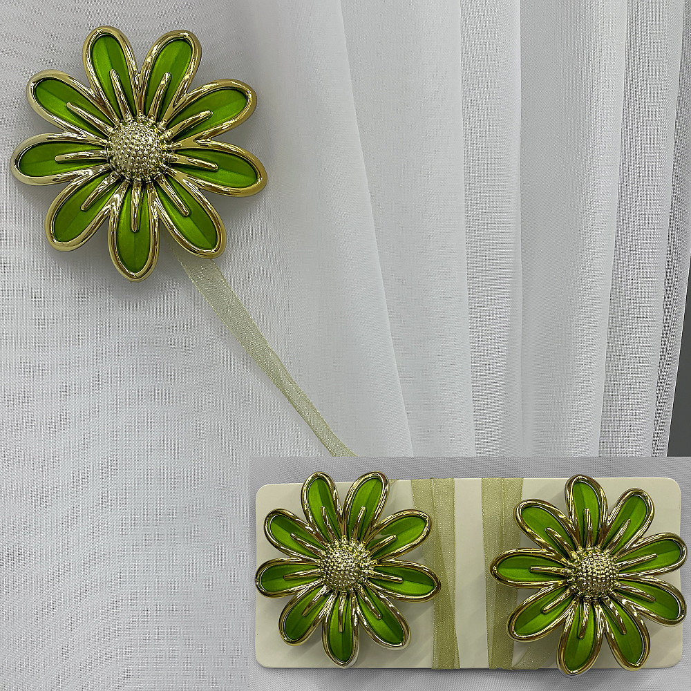 Магниты для штор и гардин Грейс набор 2 шт Зеленый с золотистым (81-149) Киев - изображение 1
