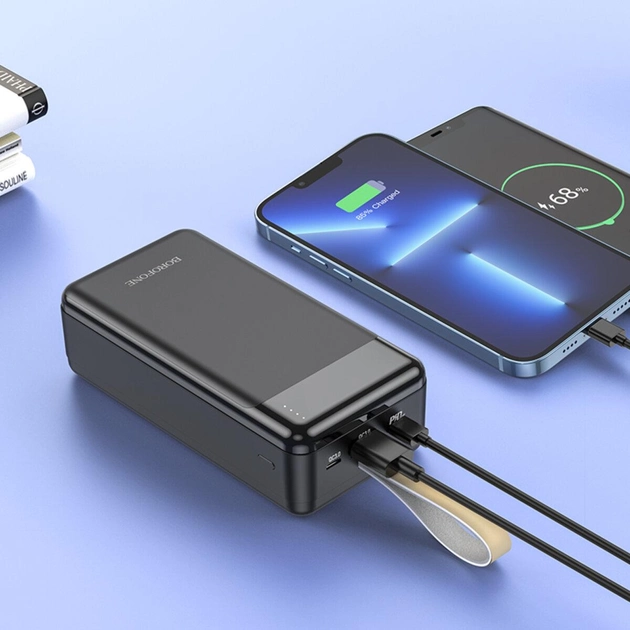 Универсальная мобильная батарея Power bank Borofone BJ19B PD20W+QC3.0 30000 mAh (Черный) Винница - изображение 5