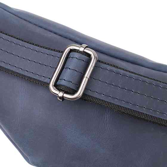 Мужская удобная бананка из натуральной винтажной кожи Shvigel 23132 Синий Киев