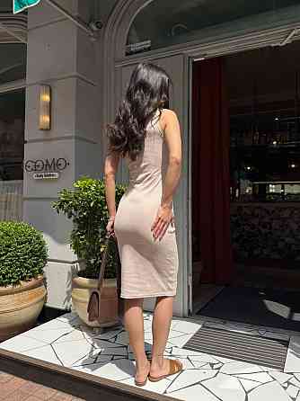 Женское базовое летнее платье турецкий рубчик Бежевый, 46/48 Одесса