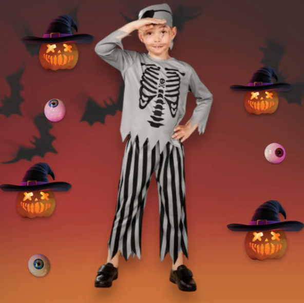 Костюм на Хелловін для хлопчика Пірат чорно-сірий M (7-10 років) Київ - фото 1